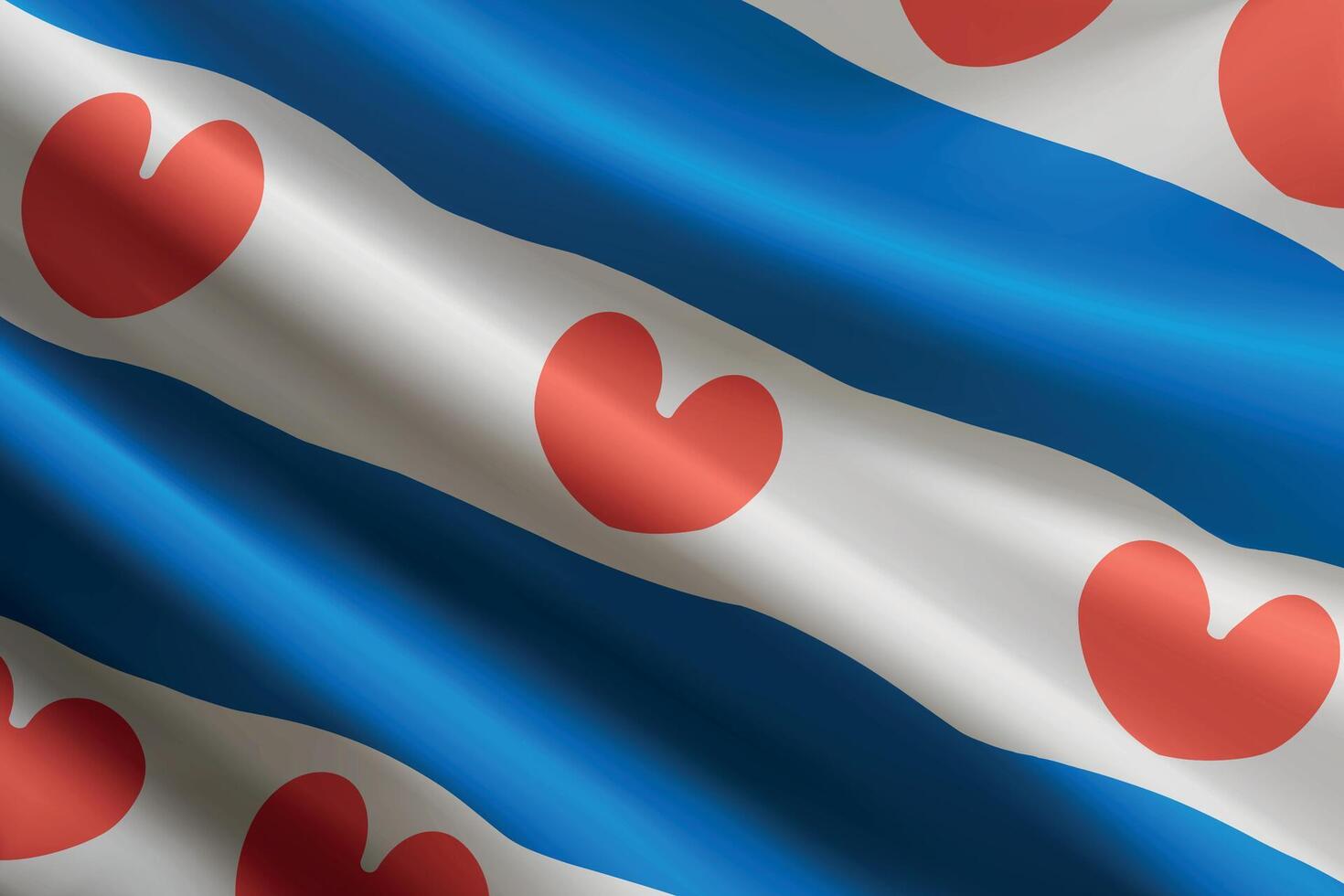 Friesland flag waving in the wind. Province of Netherlands vector
