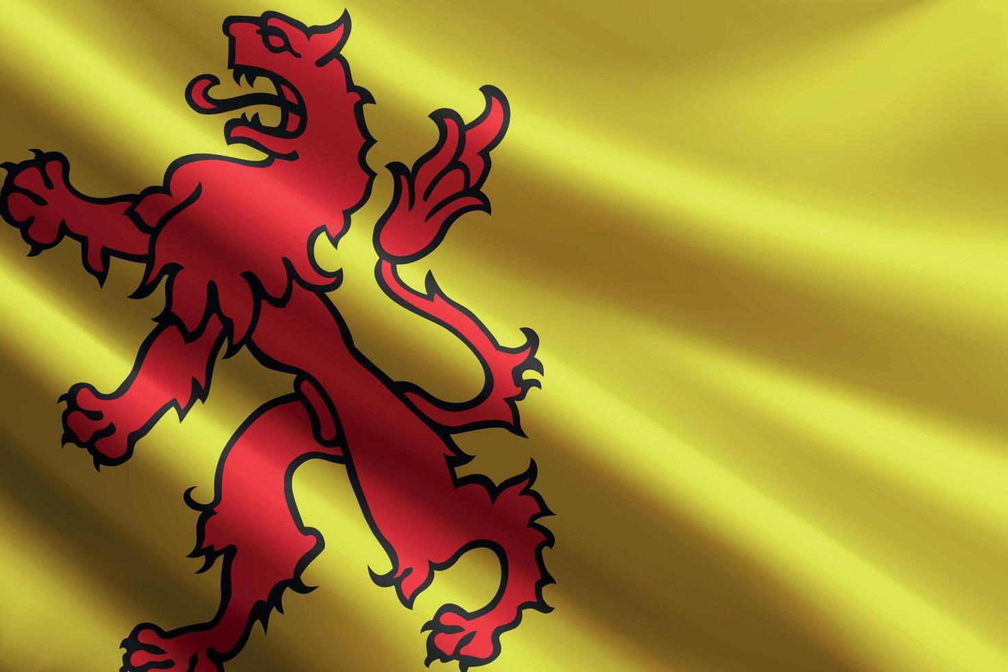 South Holland flag waving in the wind. Province of Netherlands vector