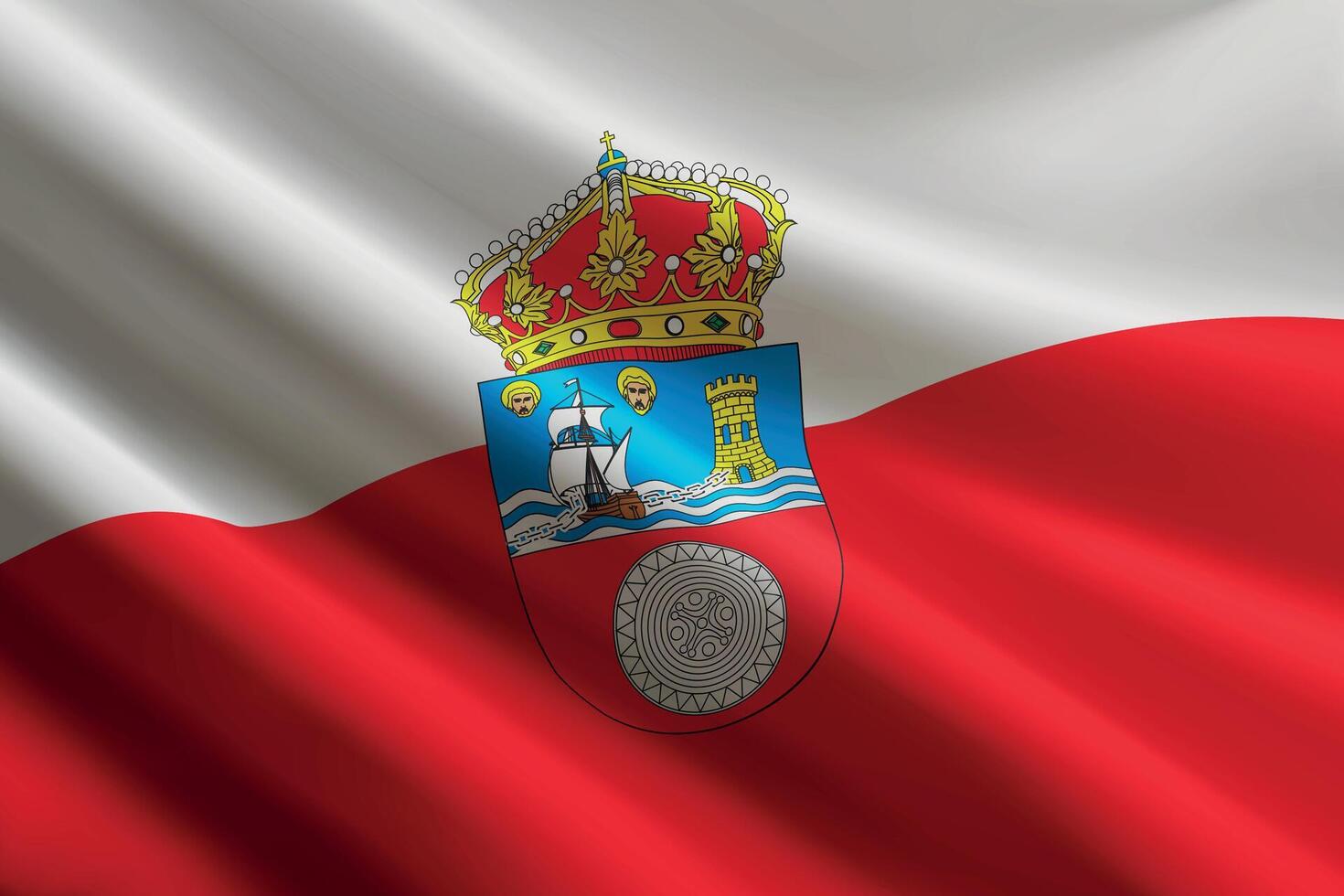 Flag of Cantabria with coat of arms vector