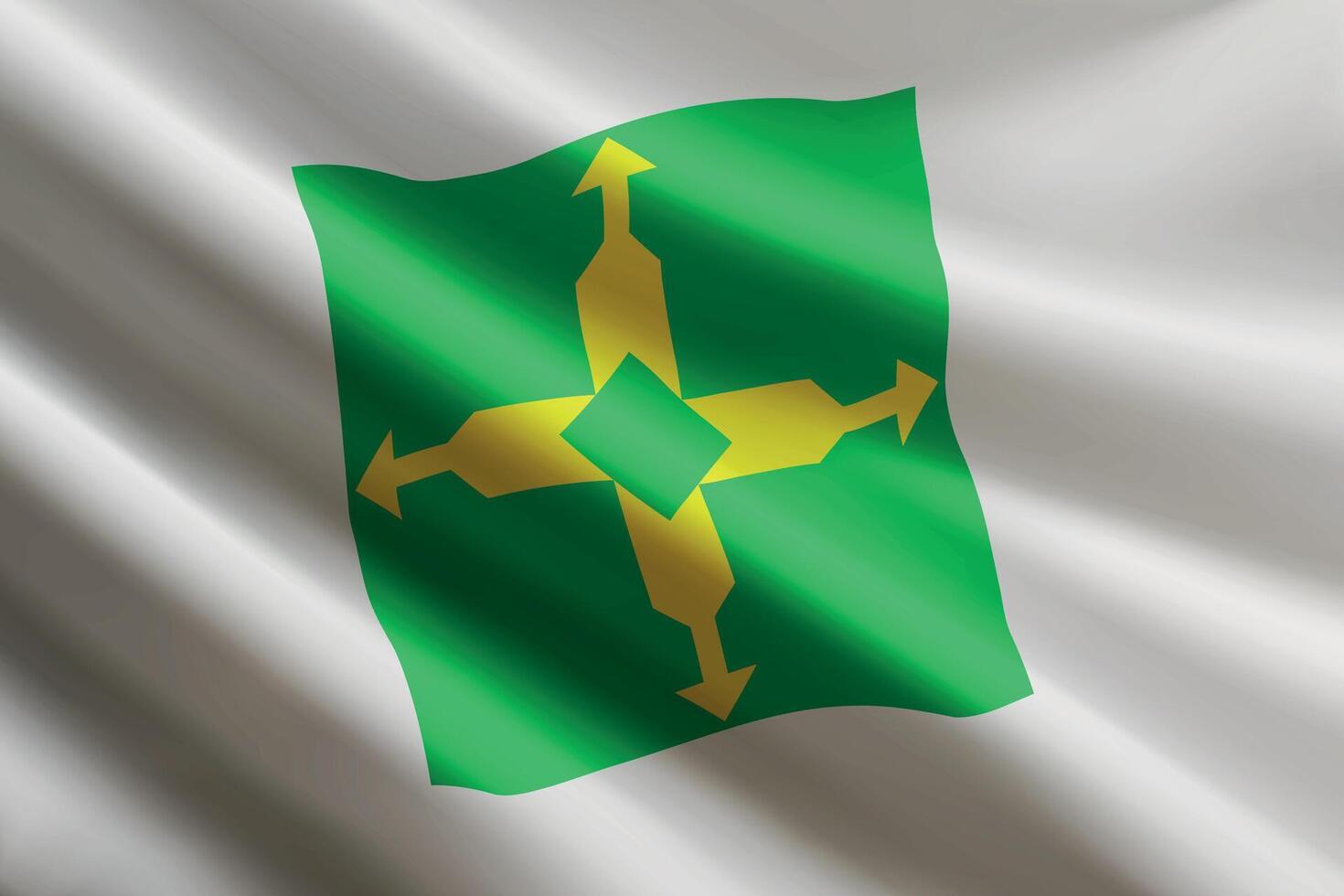 Distrito Federal flag waving in the wind. State of Brazil vector