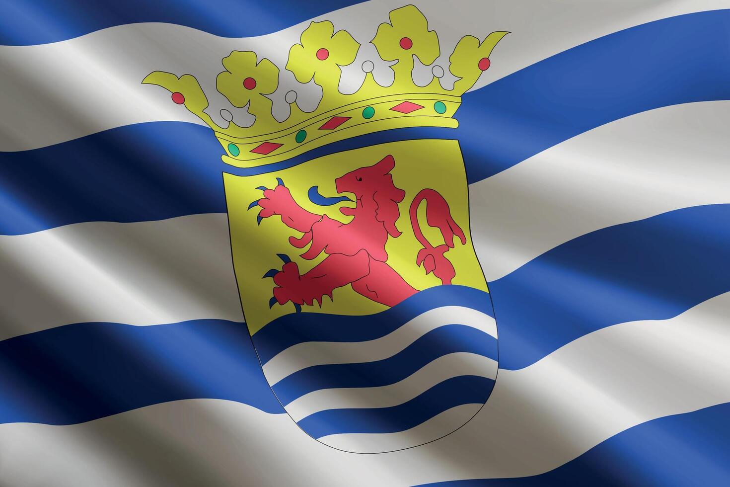 Flag of a Dutch province with lion emblem vector