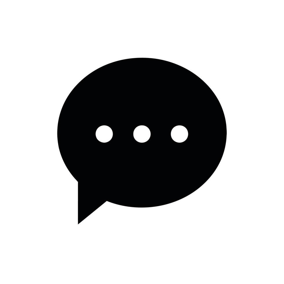 Simple black speech bubble icon communication message vector