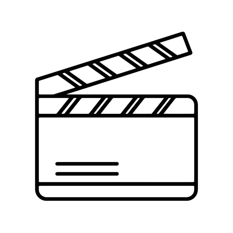 Filmmaking clapperboard movie production icon symbol vector