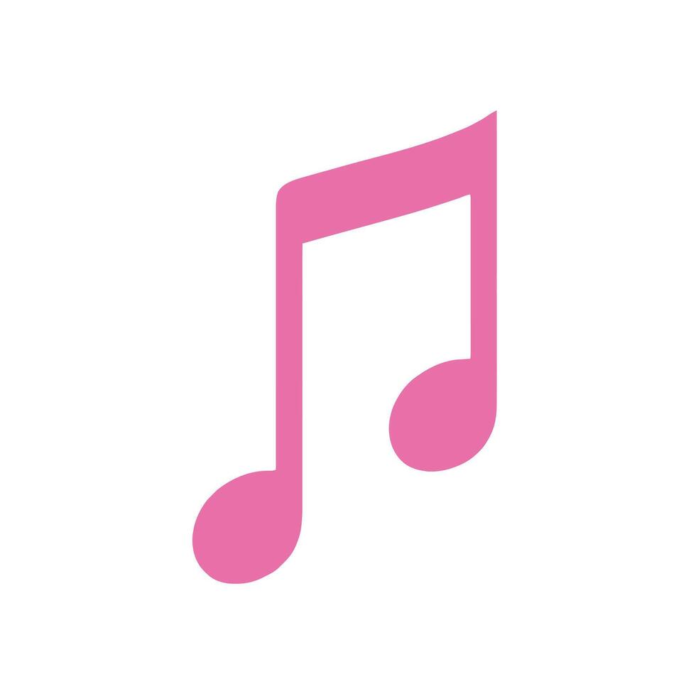 Pink eighth note music symbol simple design vector