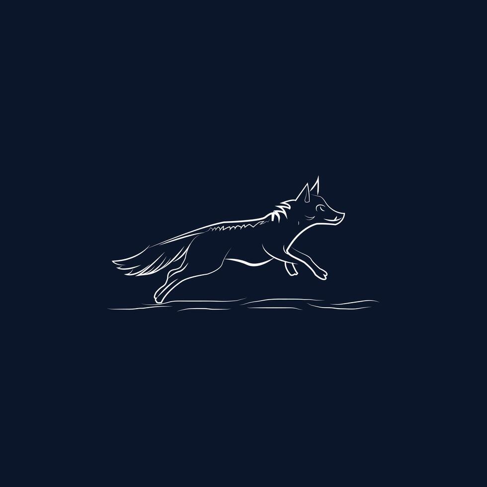 Coyote Running Silhouette vector