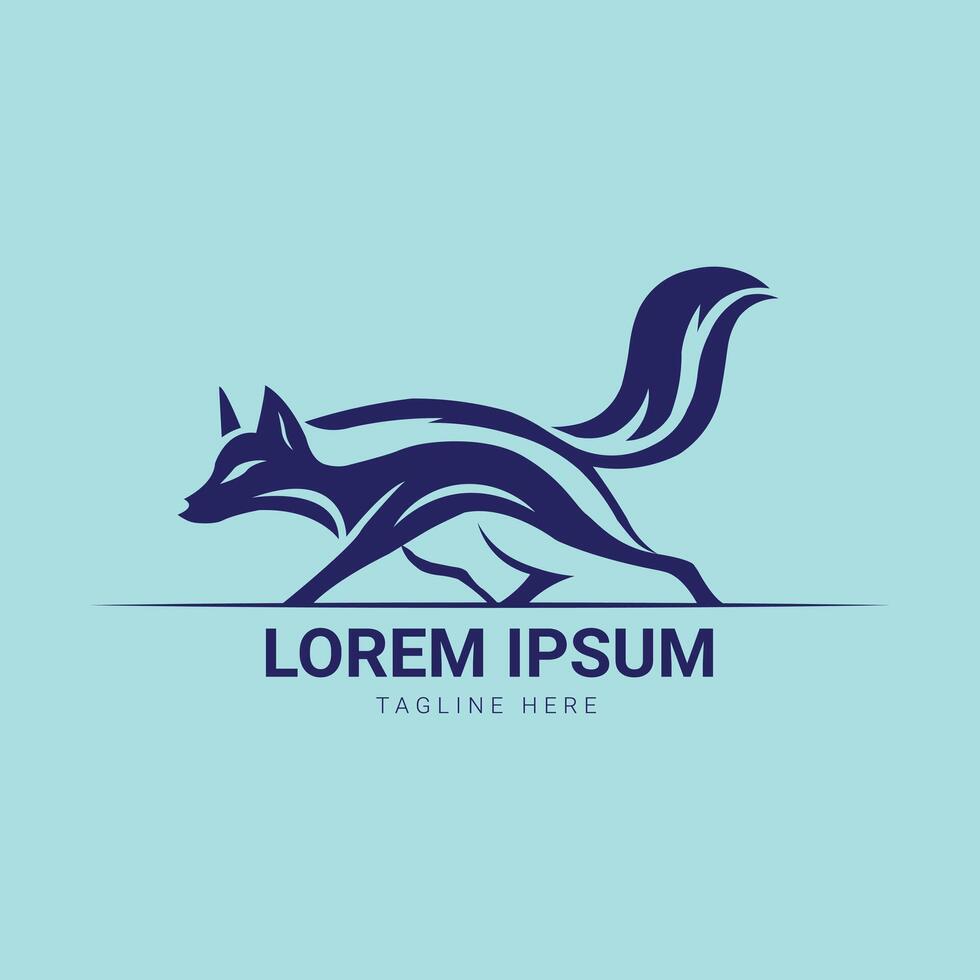 Elegant Fox Silhouette Logo Design vector