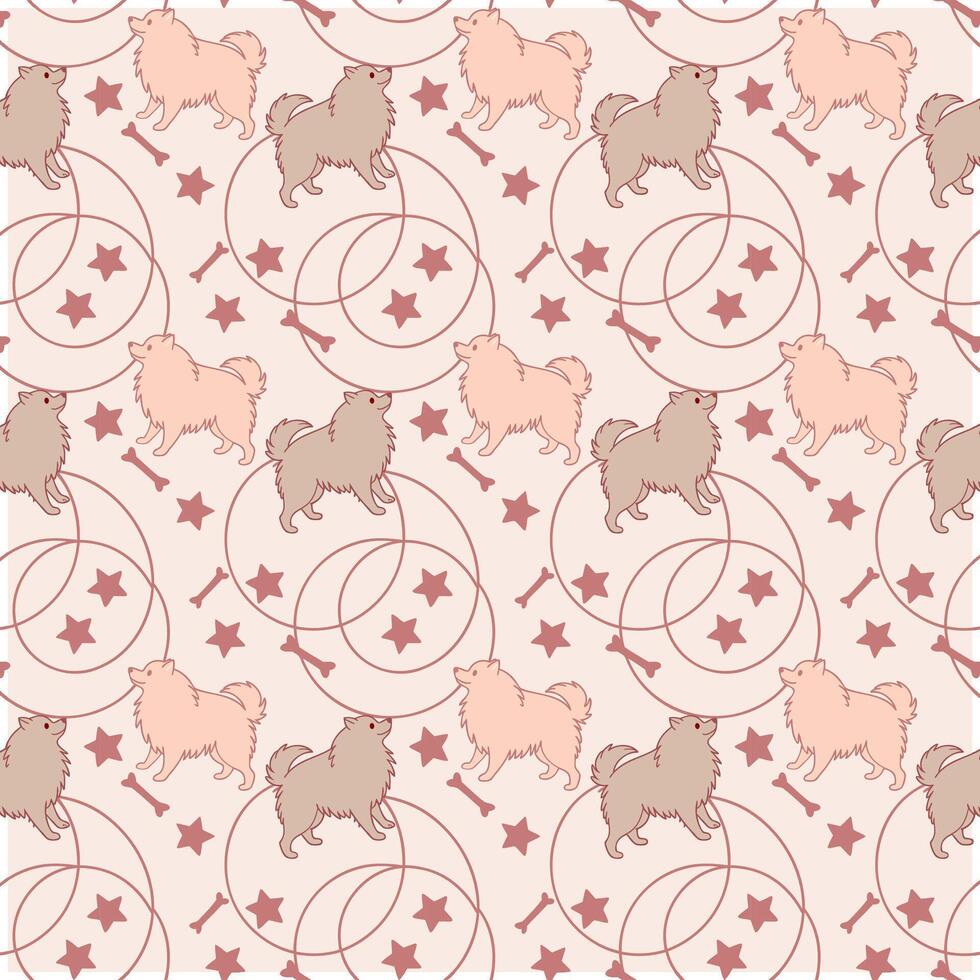 A pattern with dogs and stars on it vector