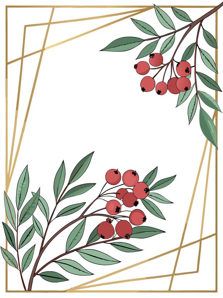 A frame with berries and leaves vector