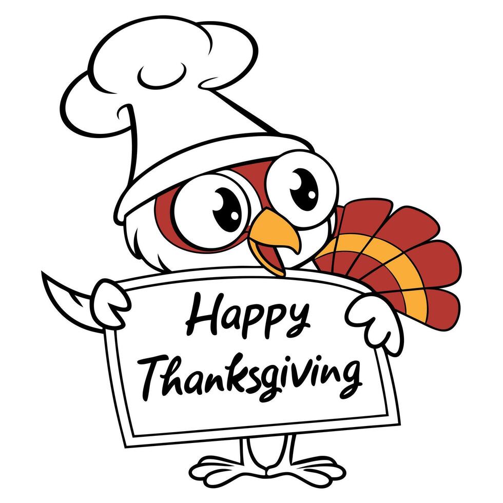 Happy thanksgiving cartoon bird vector