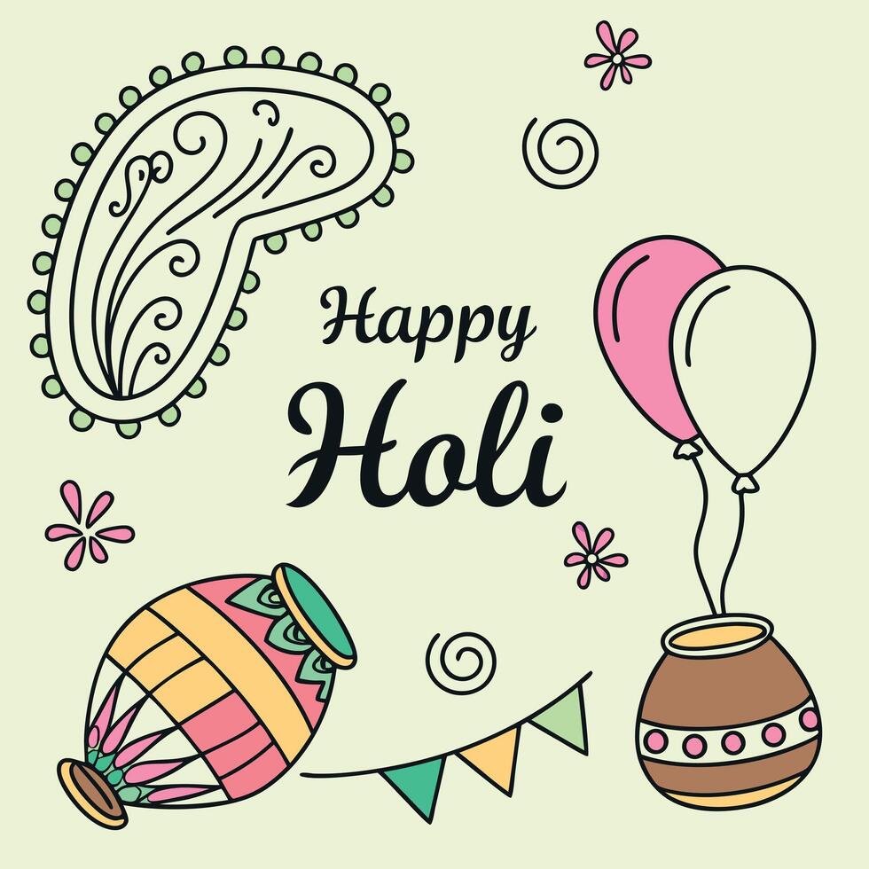 Happy holi illustration vector