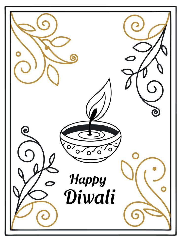 Happy diwali greeting card with diwali diwali greeting card with diwali vector