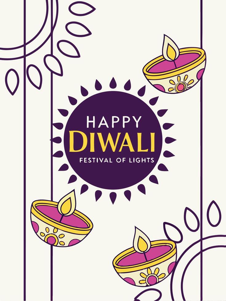 Diwali festival of lights vector