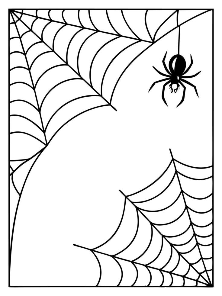 Spider web coloring pages vector