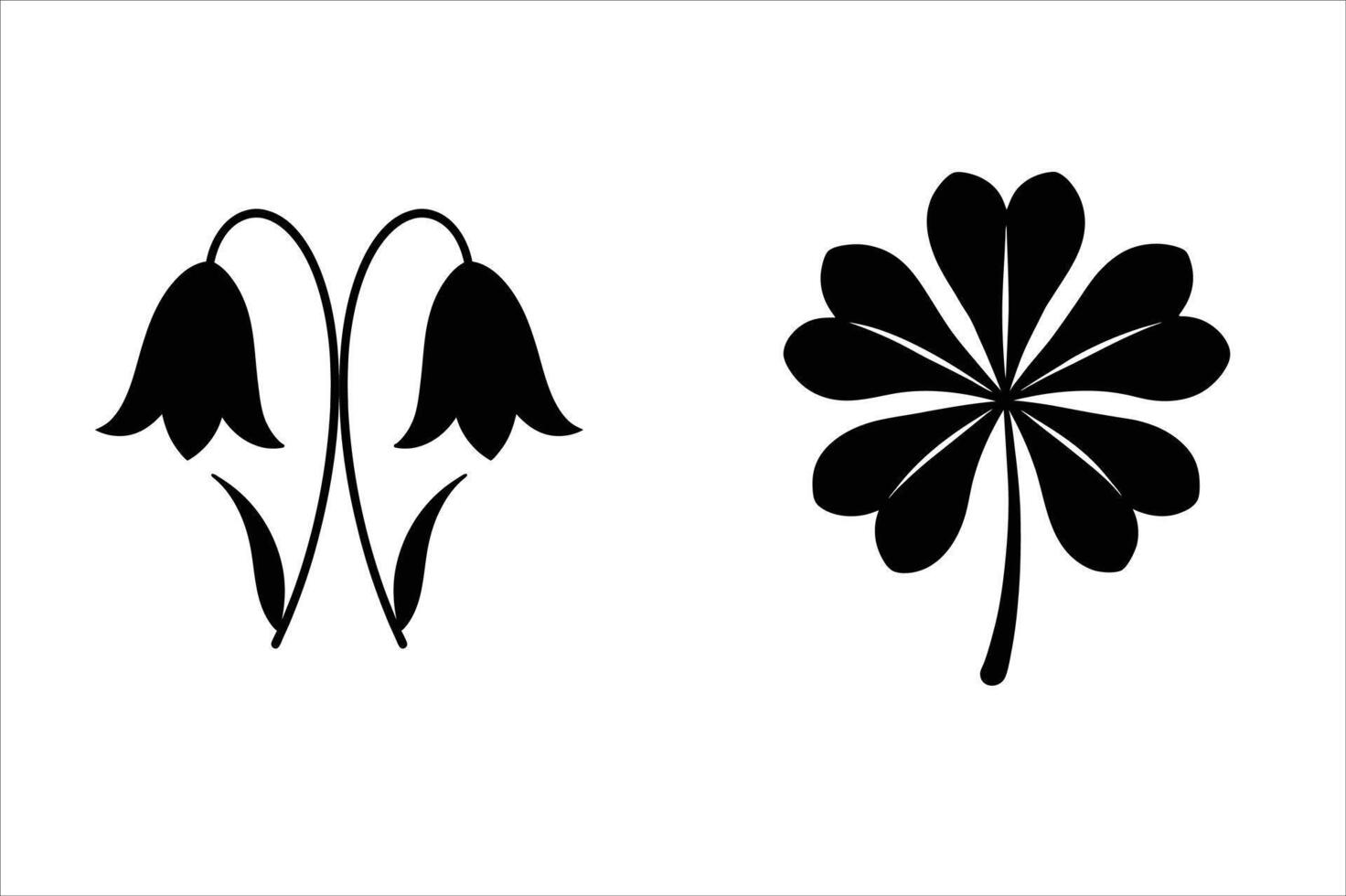 Black flower silhouette illustration vector