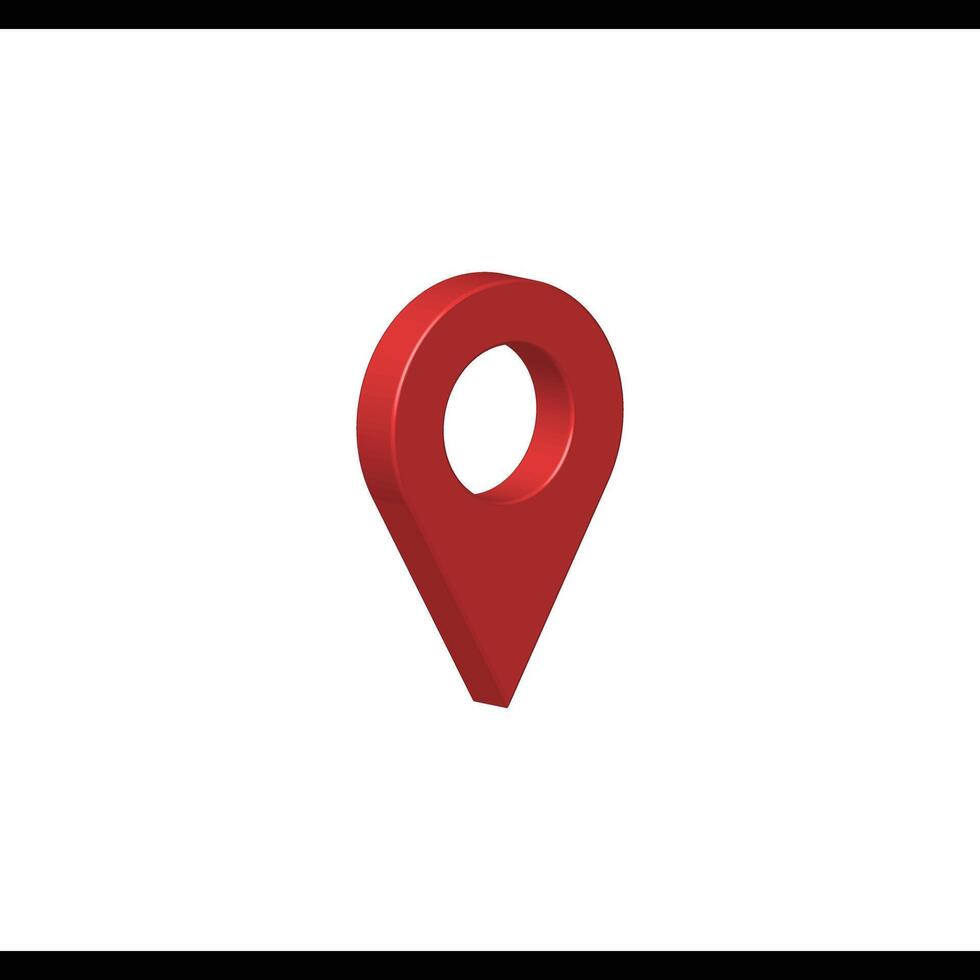 3D Red Location Pin Icon, GPS Map Pointer for Navigation and Direction vector