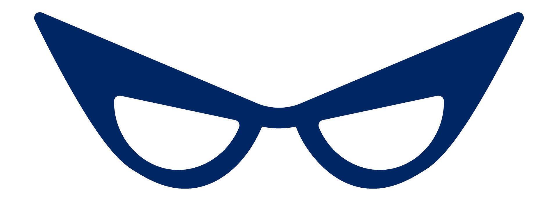 Dark blue cat eye glasses exuding mystery and seduction, enhancing confidence while adding a touch of retro glamour to any fashionable ensemble. Perfect for creating an elegant look vector
