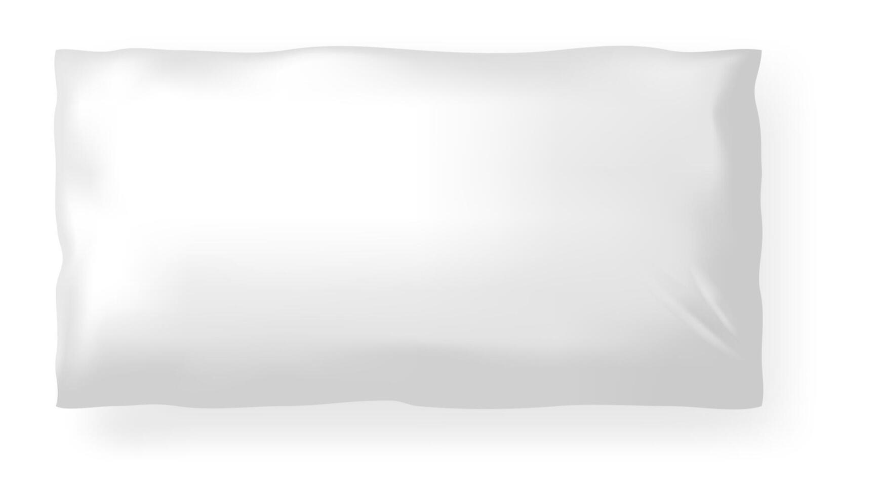 Fluffy white pillow casting a gentle shadow on a pristine white background, evoking a sense of serenity and inviting feelings of comfort and restfulness in any space vector