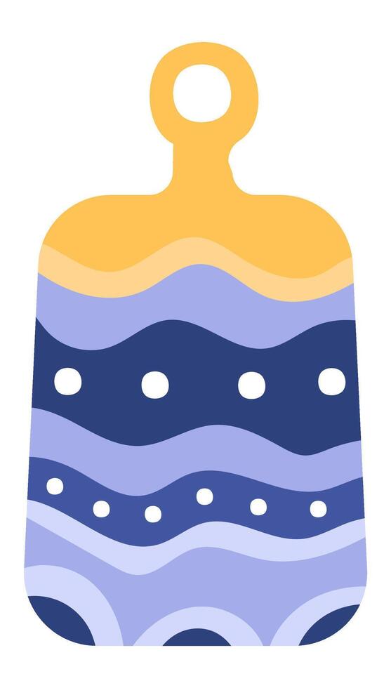 Kitchen cutting board with wavy blue and purple pattern and white dots, adding a touch of modern design to culinary tasks, perfect for food preparation and presentation vector