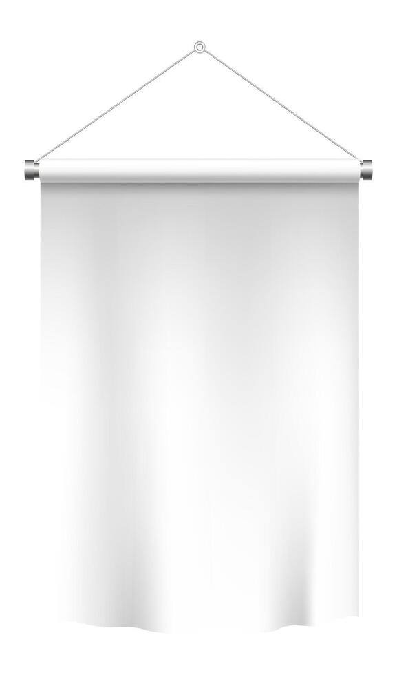 Blank white roll-up banner vector
