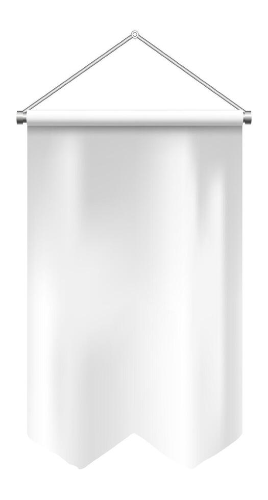 white hanging fabric banner vector