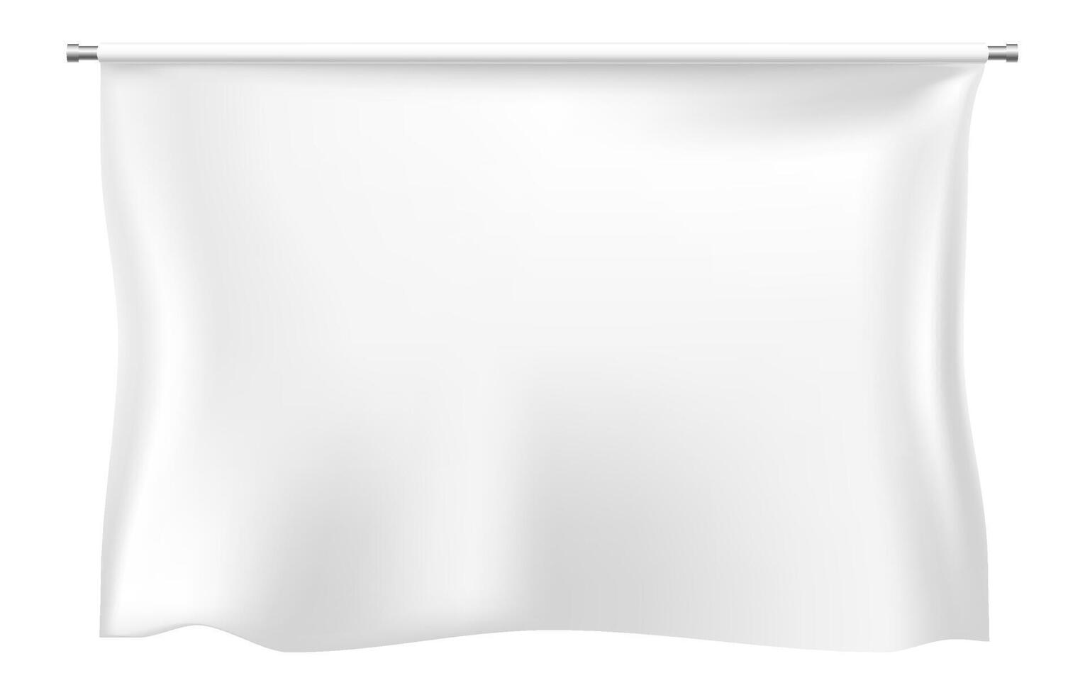 Plain white fabric banner for printing vector