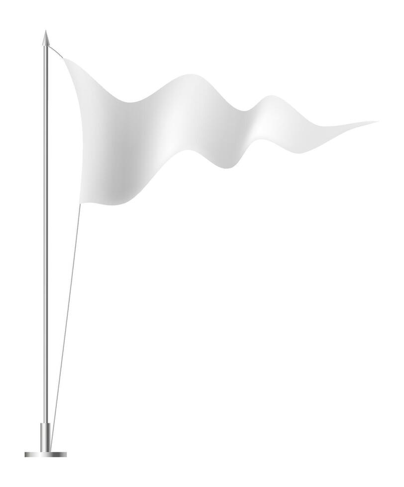 White flag on a silver pole vector