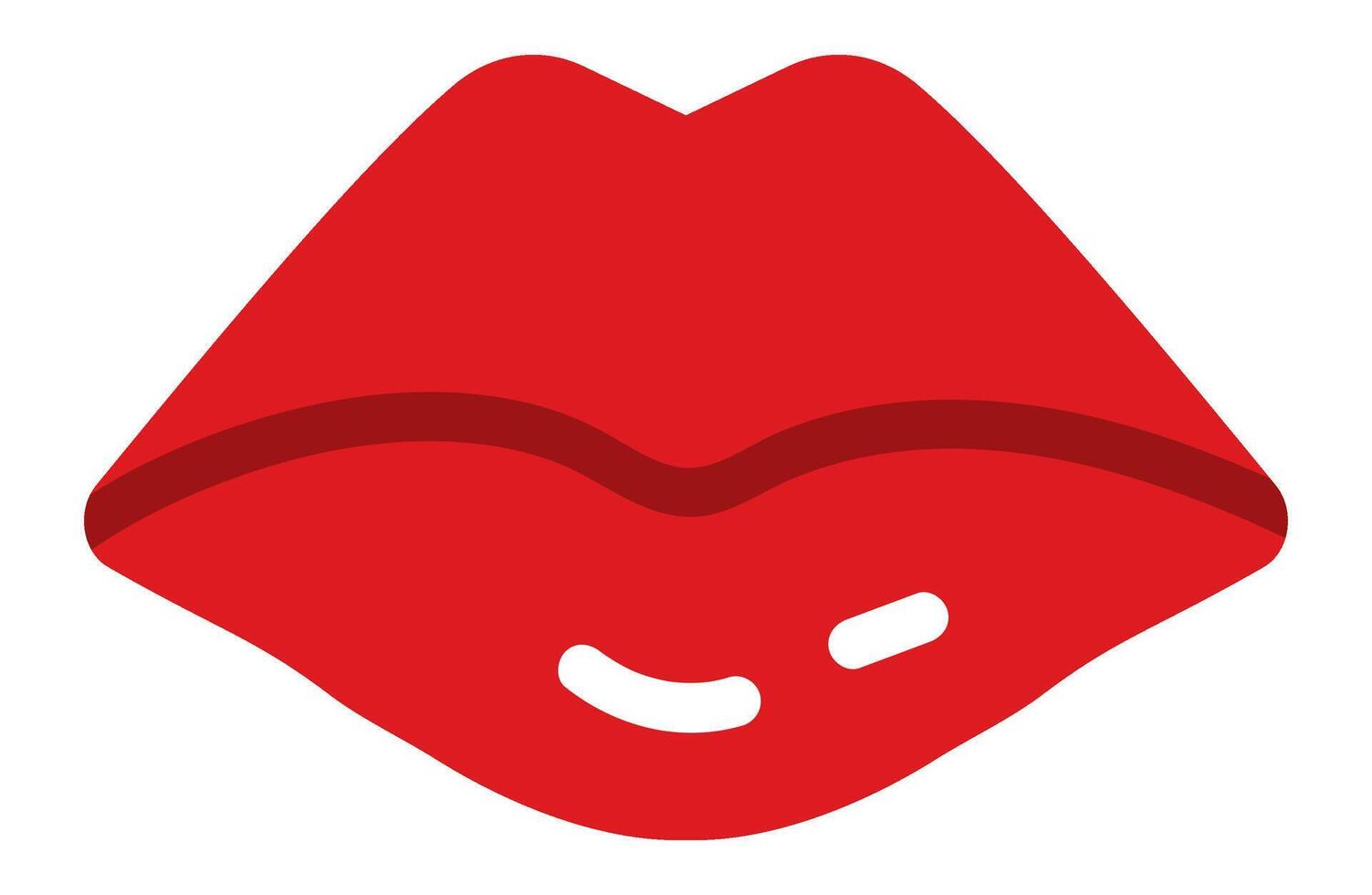 Cartoon drawing featuring red lips slightly parted, expressing various emotions against a clean white background, perfect for concepts related to beauty, fashion, and cosmetics vector