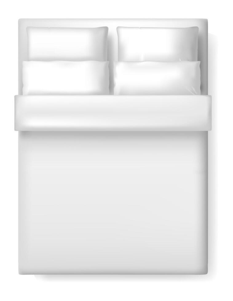White bedding set with three pillows vector