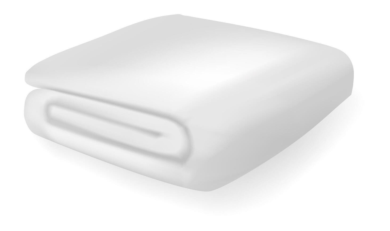Cozy white folded blanket vector