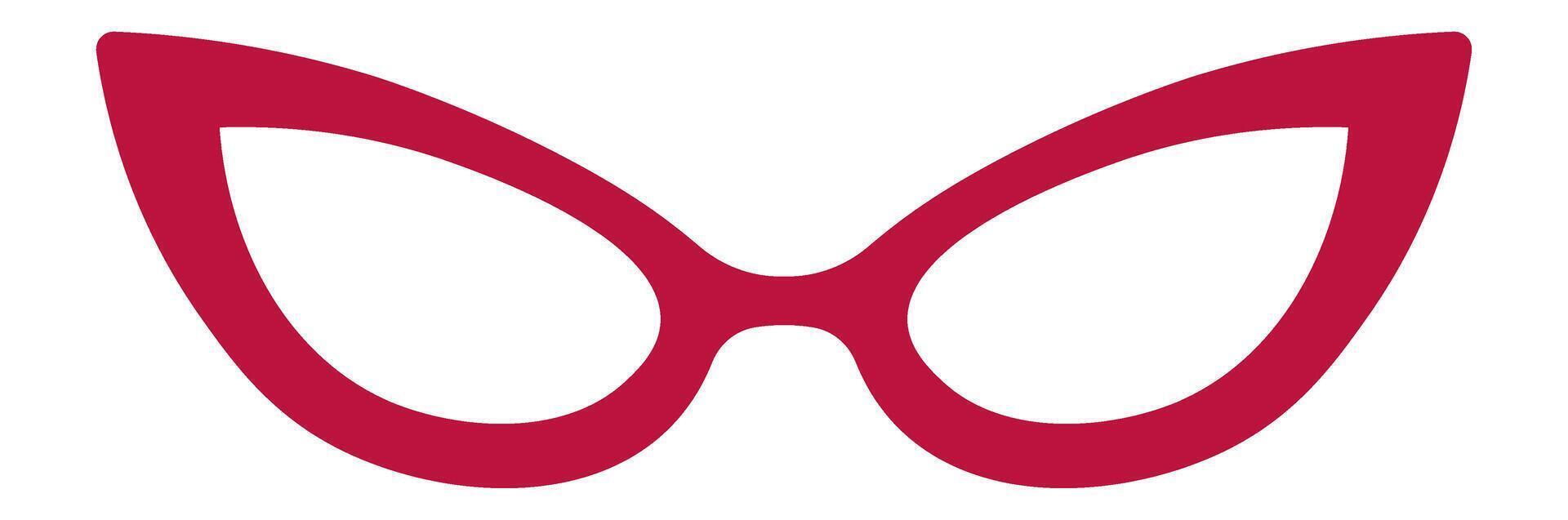 Crimson cat eye glasses represent a vintage fashion style, adding a touch of retro charm and intrigue to any look, perfect for expressing both elegance and mystery vector