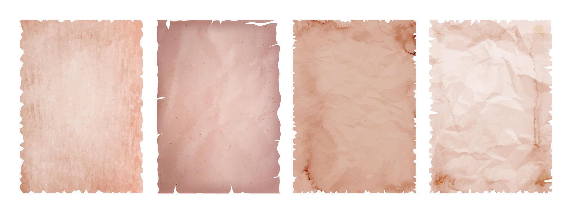 Vintage textured paper backgrounds collection vector