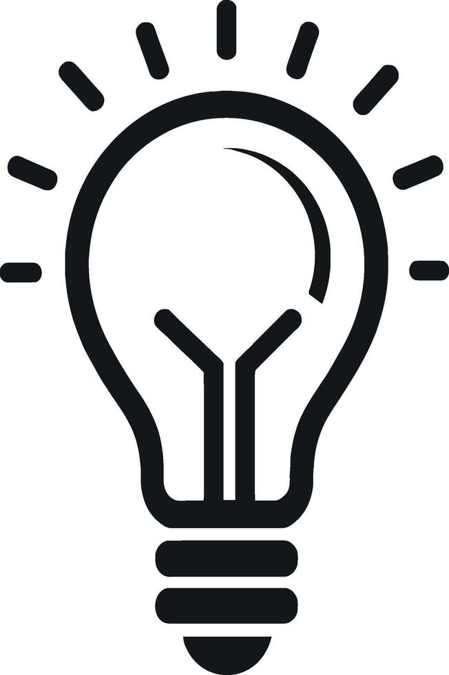 Light bulb idea silhouette isolated on white background vector