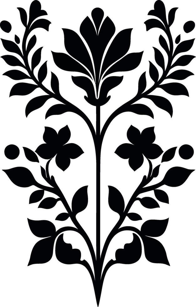 Floral silhouette design element isolated on white background vector
