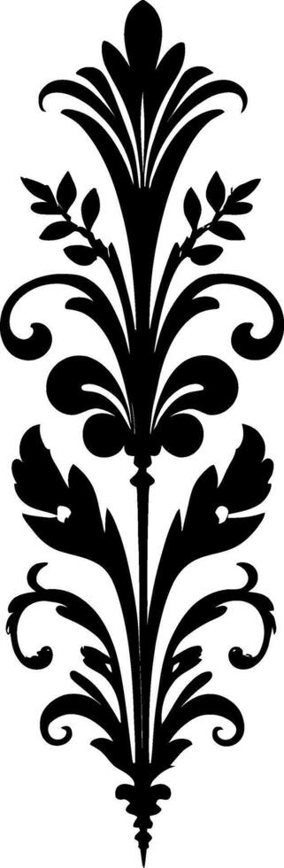Elegant floral damask silhouette isolated on white background vector