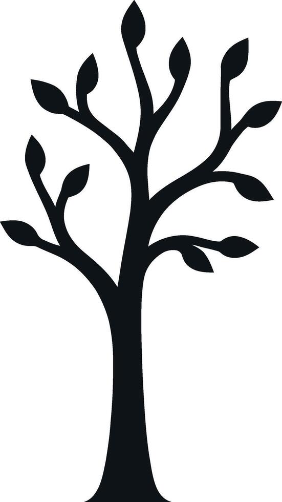 Simple tree silhouette isolated on white background vector
