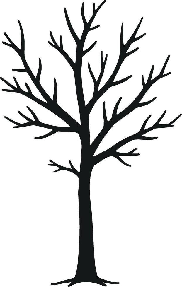 Tree silhouette isolated on white background vector