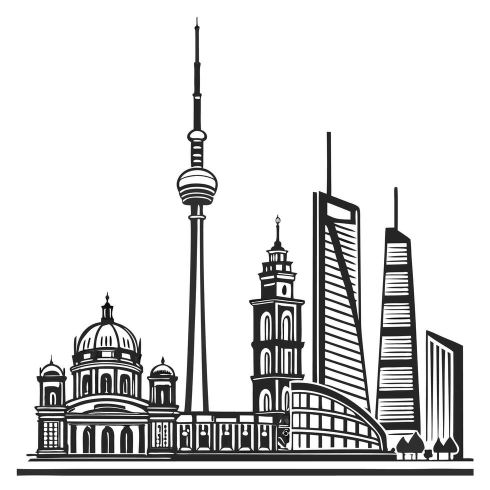 a minimalist silhouette line art of a futuristic vector