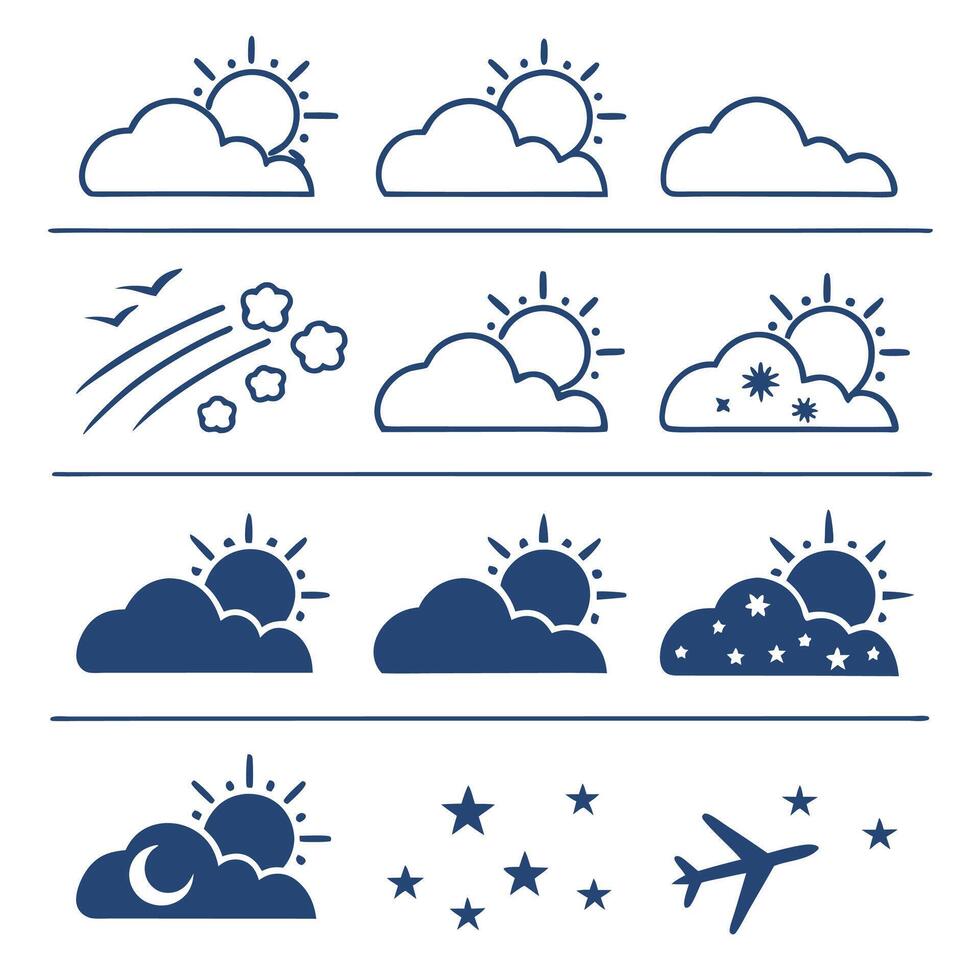 Weather icons set vector