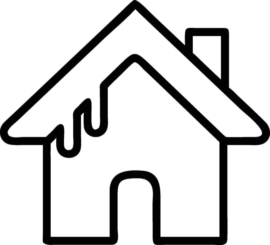 Black Outline House Icon Set Simple Home Symbol Single Family Residence Illustration vector
