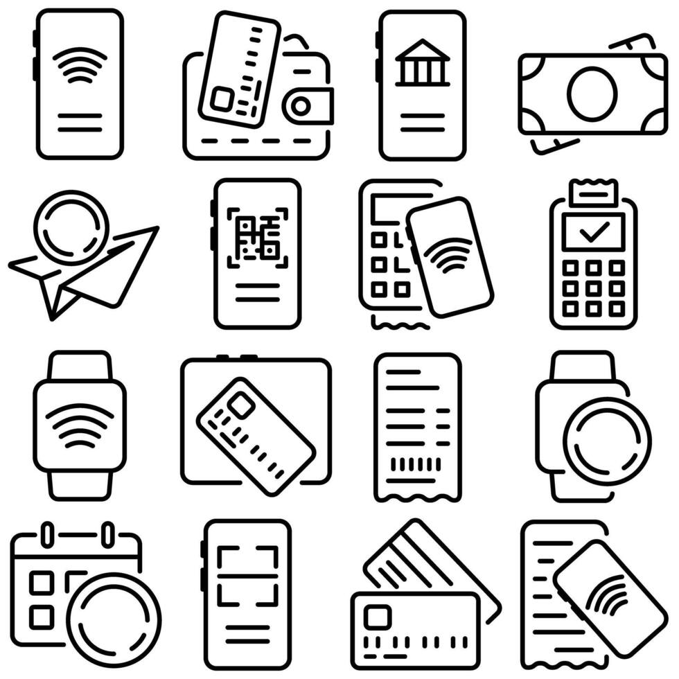 Money and Payment Essentials Icon Set Outline Style Part 2 vector