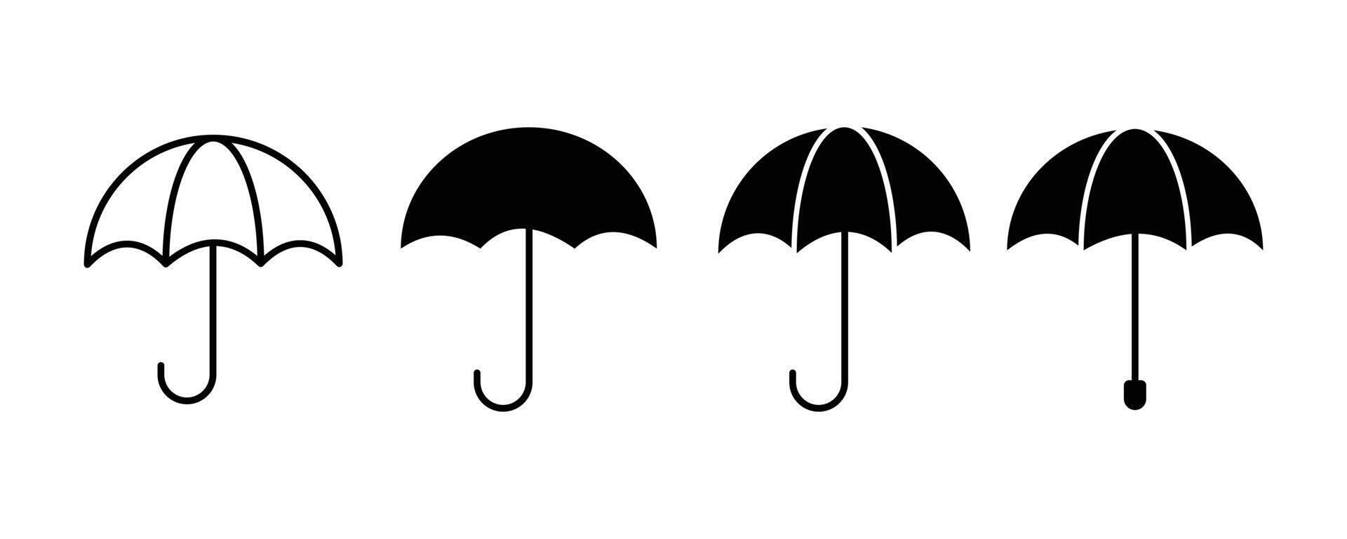 umbrella icon set. protection parasol symbol illustration. vector