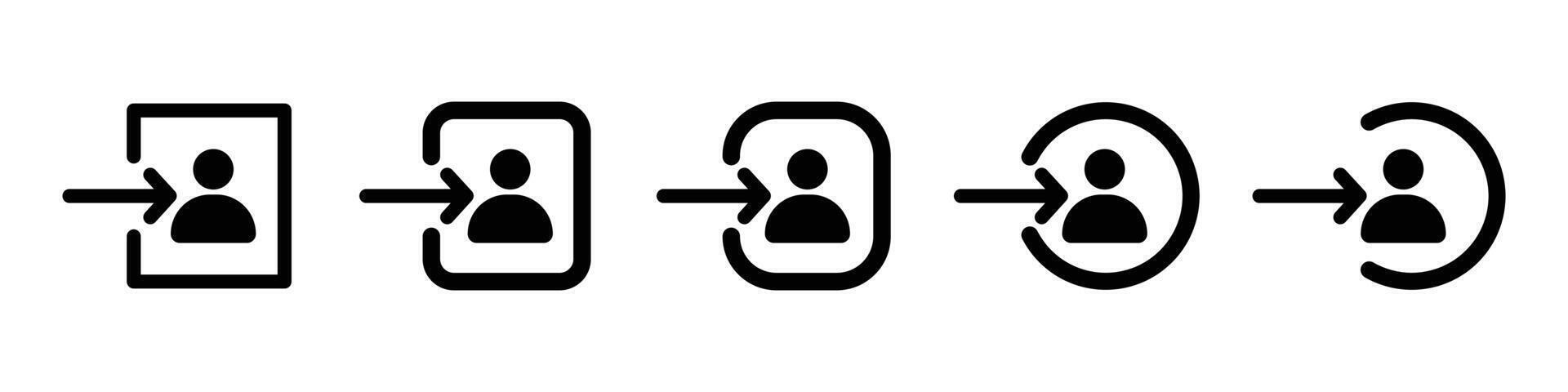 Login icons collection, Account login icon. Account member Access symbol. vector