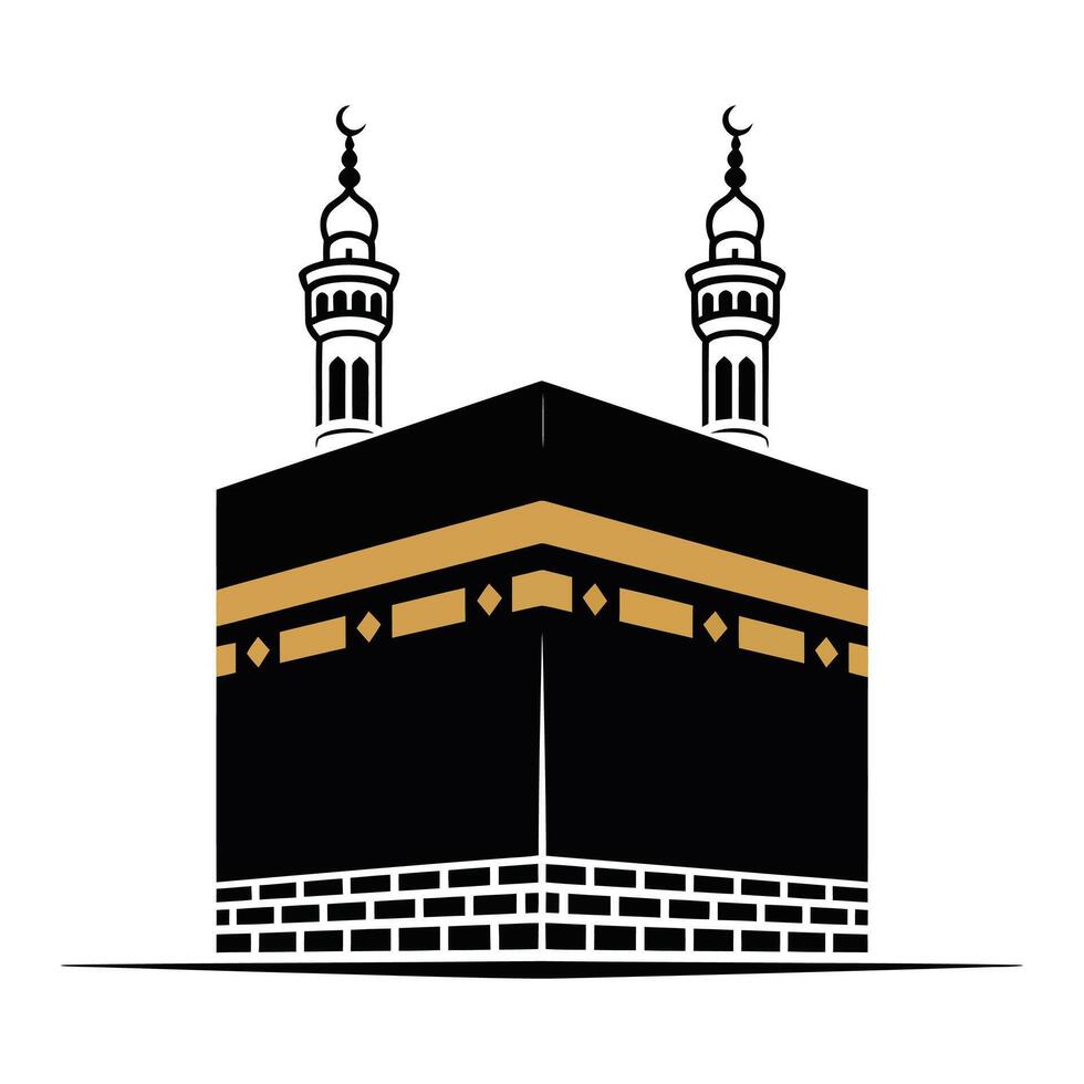 Kaaba islamic symbol, kaaba is the holiest site in islam vector