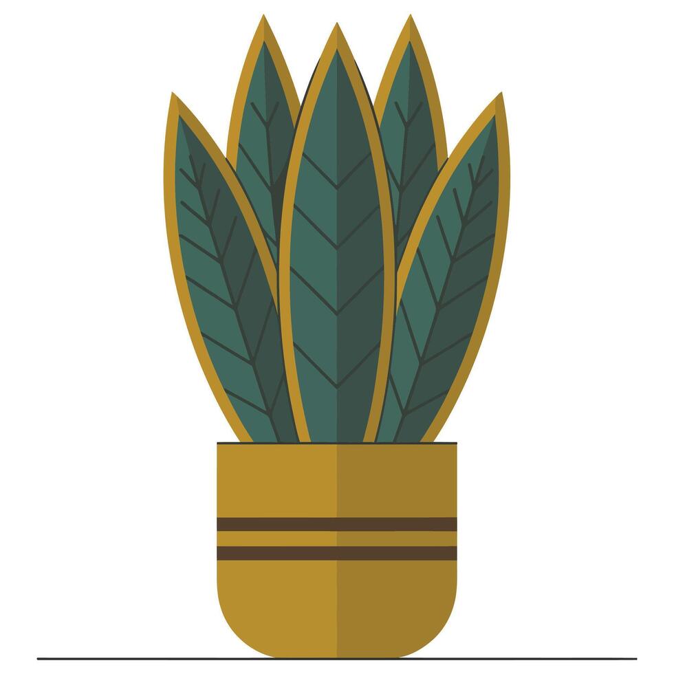 Flat Indoor Plant Art with Clean Minimal Design. vector