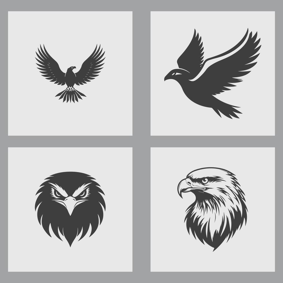 Eagle logo set, illustration vector