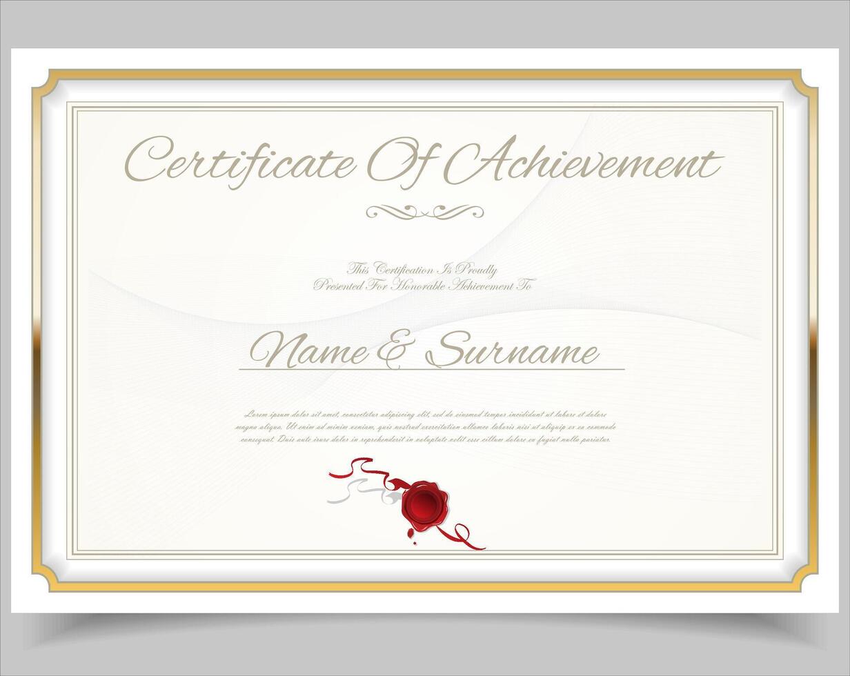 Certificate of Achievement with elegant design vector