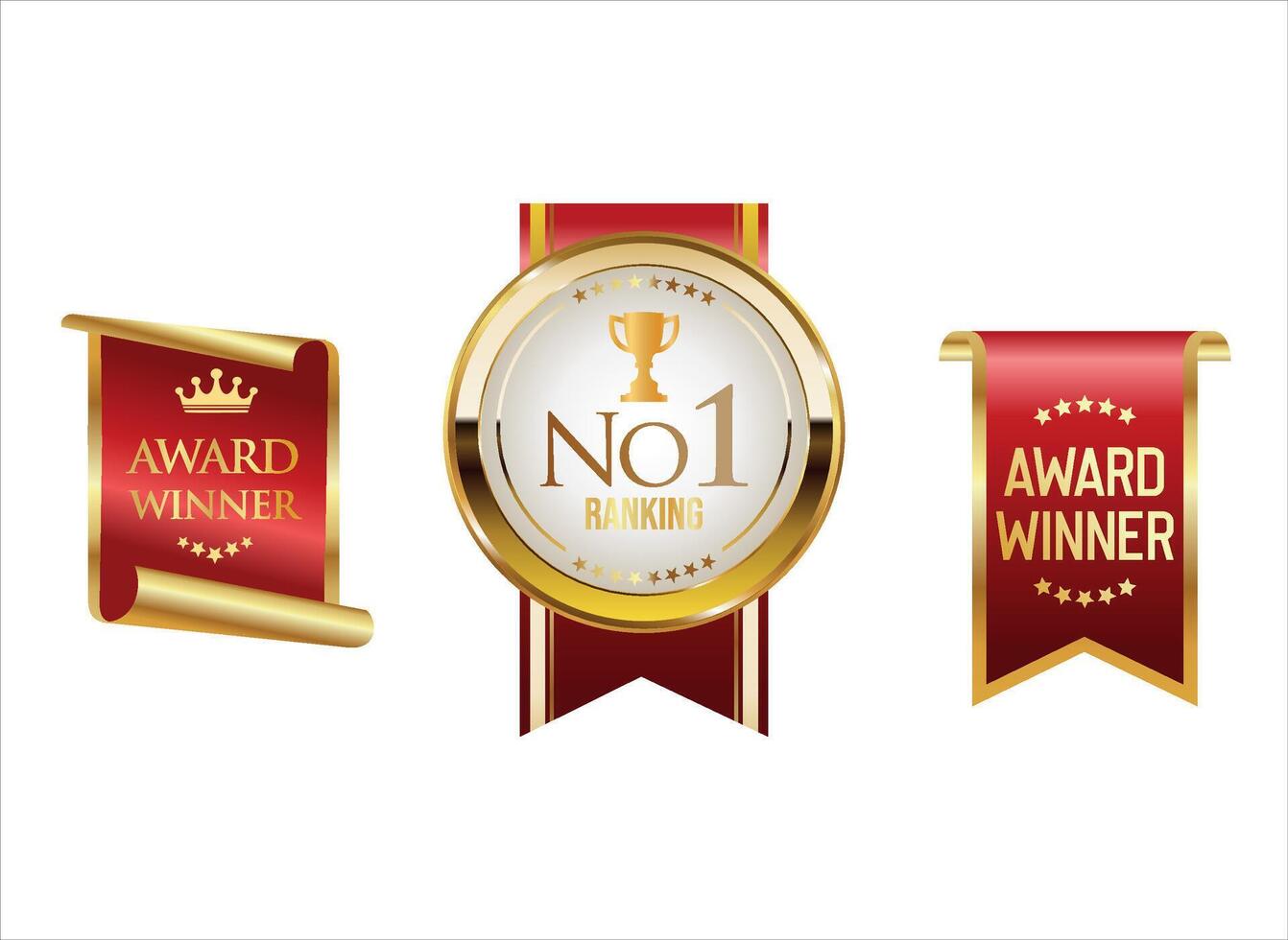 Award winner badges and rankings vector
