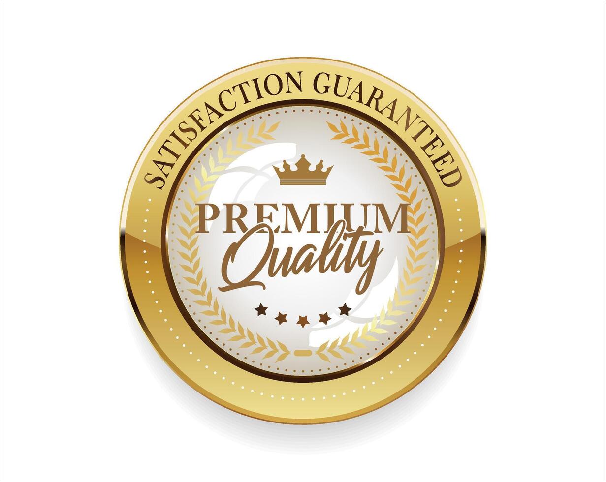 Quality assurance seal in gold vector