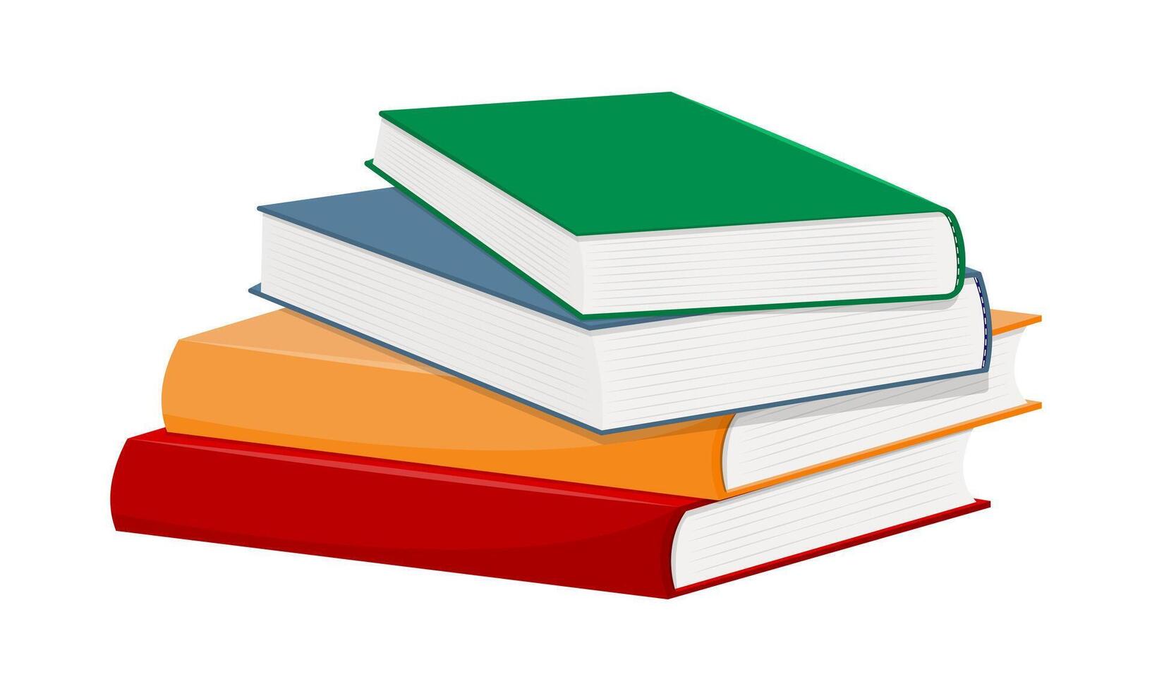 Stack of books of different colors vector