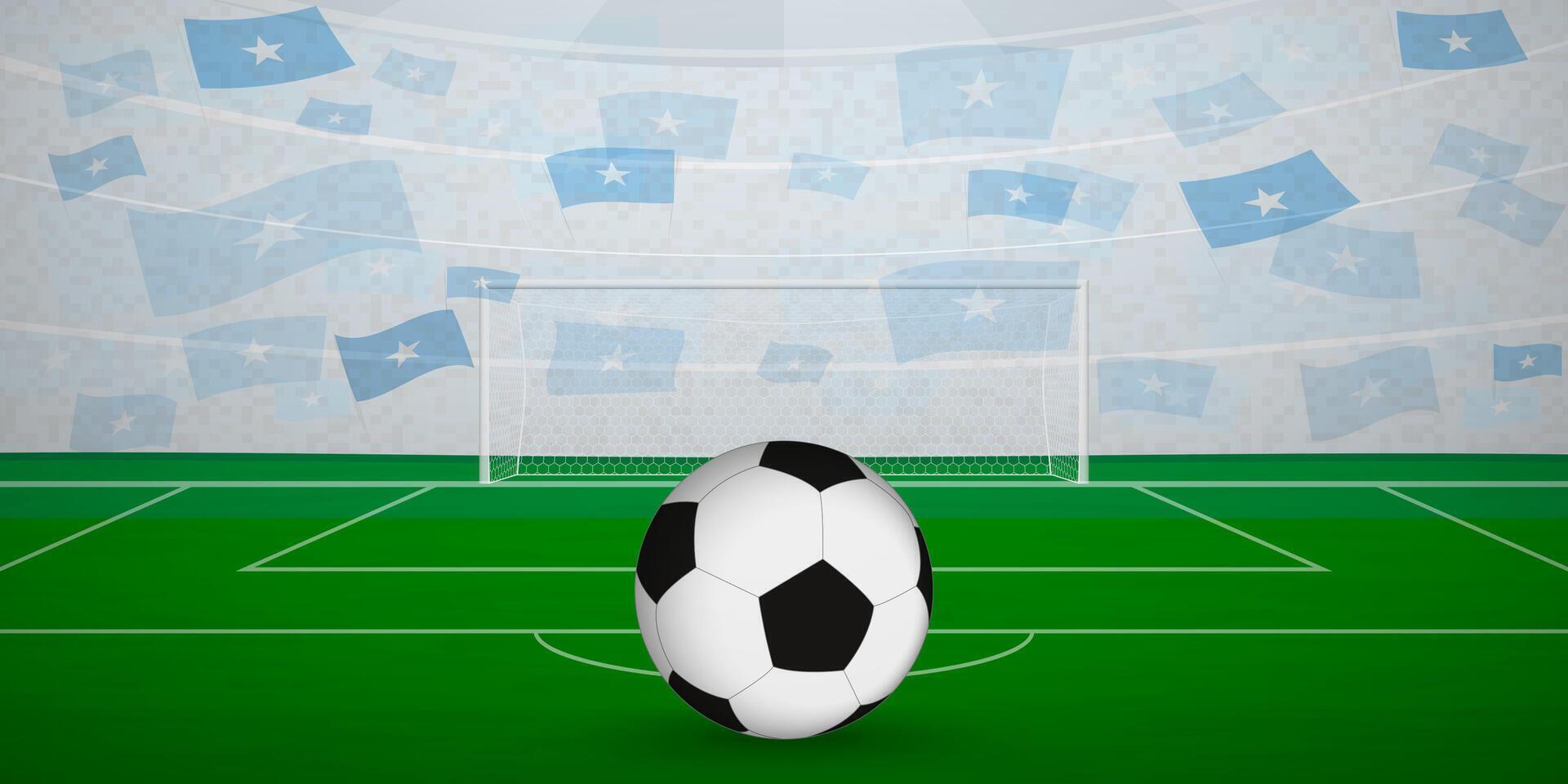Somali Football Arena Full of Fans with National Flags, Sports Event Illustration. vector